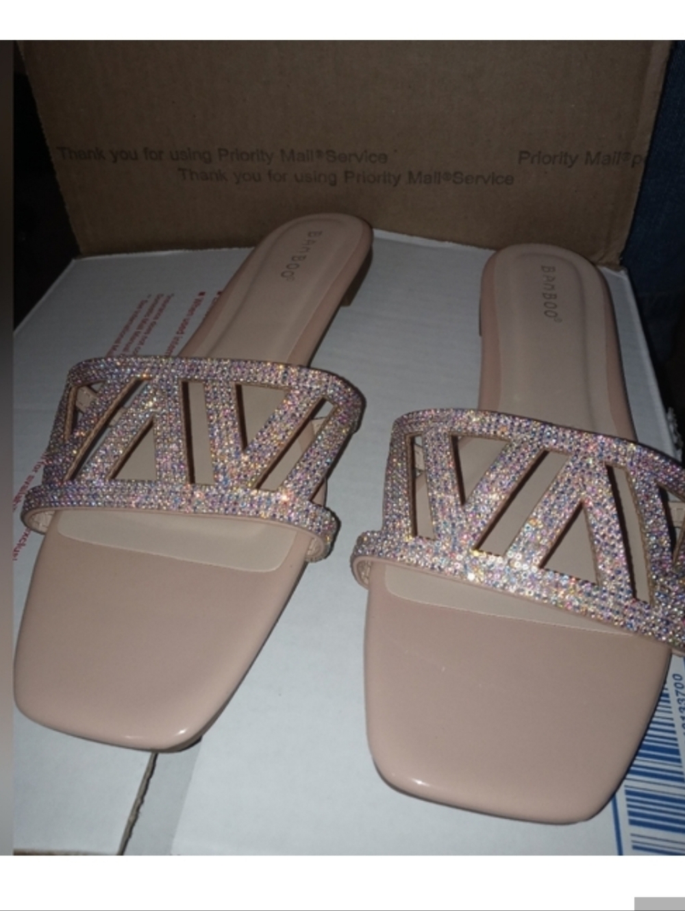 Bamboo Rose Gold Or Multi-color sequin flats size 10 NWOT